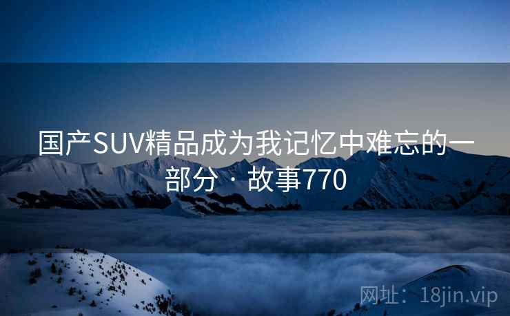 国产SUV精品成为我记忆中难忘的一部分 · 故事770